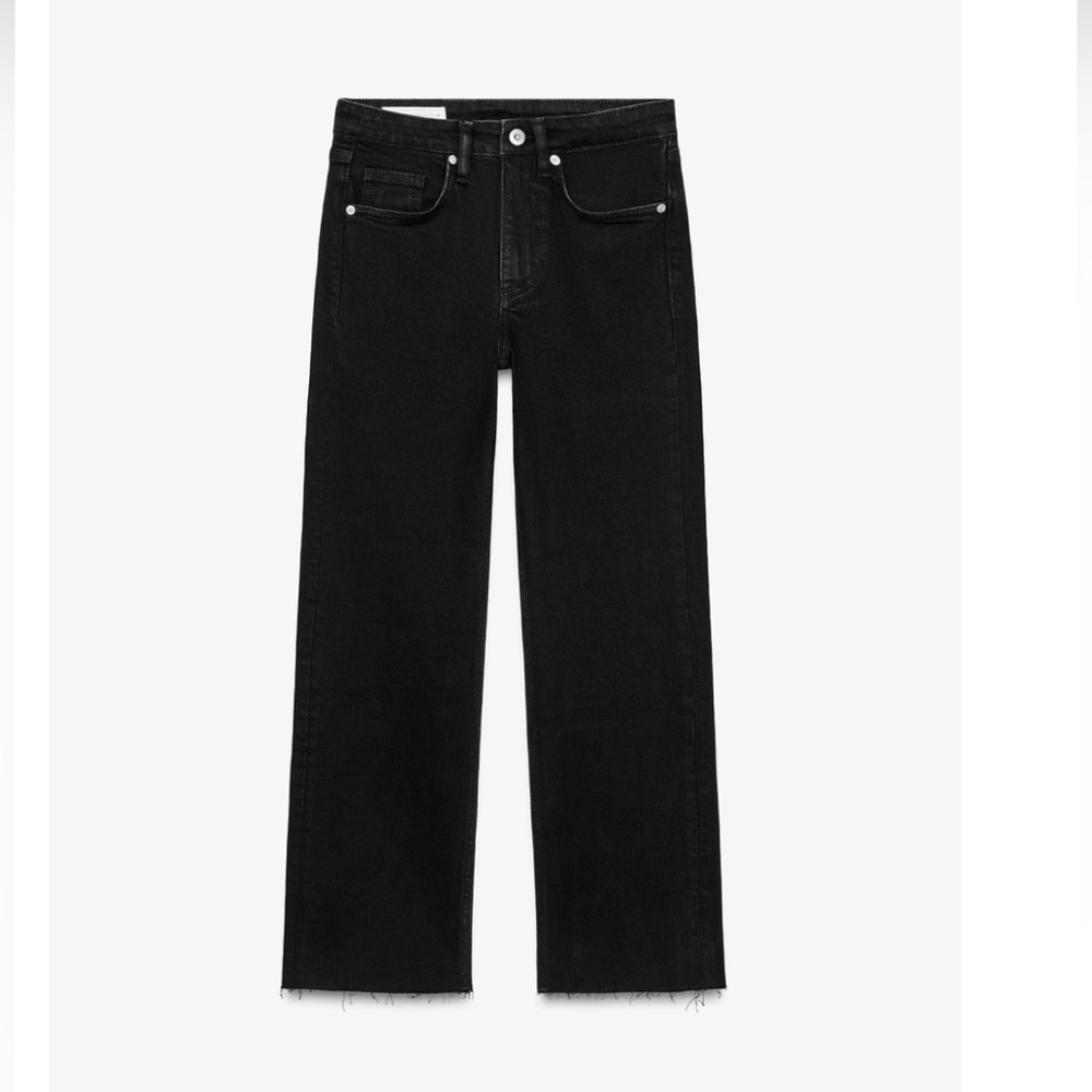 ZARA Flared Cropped High Waist Jeans